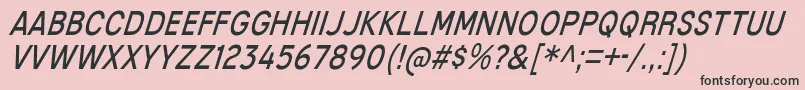 フォントMixolydianTitlingBkIt – ピンクの背景に黒い文字