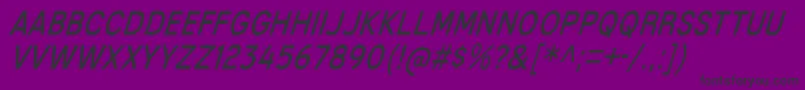 Czcionka MixolydianTitlingBkIt – czarne czcionki na fioletowym tle
