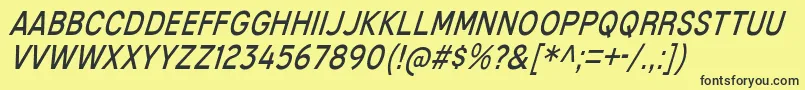 MixolydianTitlingBkIt Font – Black Fonts on Yellow Background