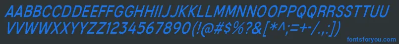 フォントMixolydianTitlingBkIt – 黒い背景に青い文字