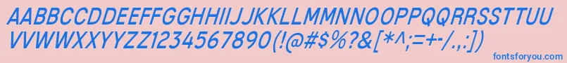 フォントMixolydianTitlingBkIt – ピンクの背景に青い文字