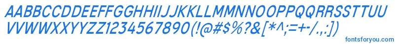 MixolydianTitlingBkIt-fontti – siniset fontit valkoisella taustalla