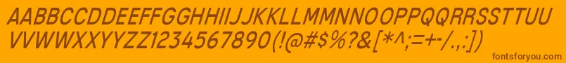 MixolydianTitlingBkIt Font – Brown Fonts on Orange Background