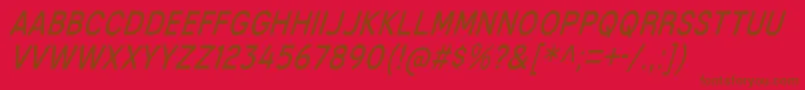 MixolydianTitlingBkIt-fontti – ruskeat fontit punaisella taustalla