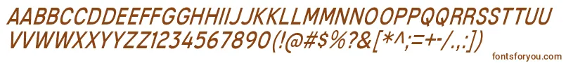 MixolydianTitlingBkIt-Schriftart – Braune Schriften auf weißem Hintergrund