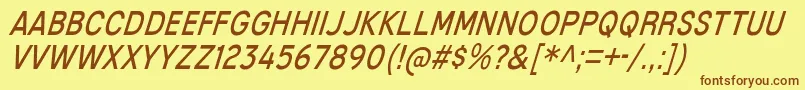 MixolydianTitlingBkIt Font – Brown Fonts on Yellow Background