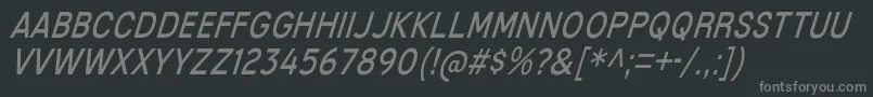 フォントMixolydianTitlingBkIt – 黒い背景に灰色の文字