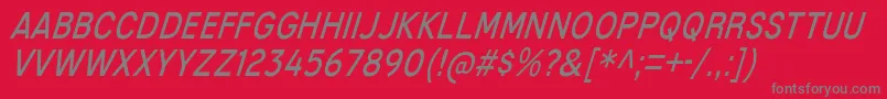 MixolydianTitlingBkIt-Schriftart – Graue Schriften auf rotem Hintergrund