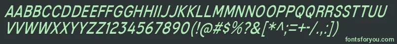 フォントMixolydianTitlingBkIt – 黒い背景に緑の文字