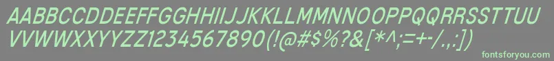 フォントMixolydianTitlingBkIt – 灰色の背景に緑のフォント