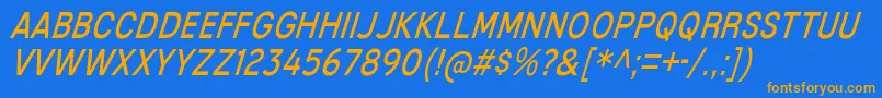 MixolydianTitlingBkIt Font – Orange Fonts on Blue Background