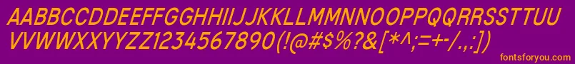 フォントMixolydianTitlingBkIt – 紫色の背景にオレンジのフォント