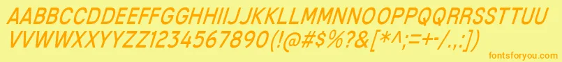 MixolydianTitlingBkIt Font – Orange Fonts on Yellow Background