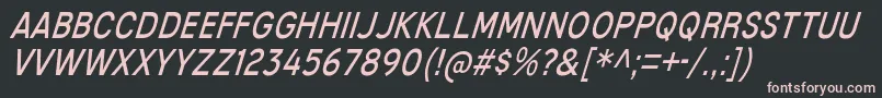 MixolydianTitlingBkIt-fontti – vaaleanpunaiset fontit mustalla taustalla