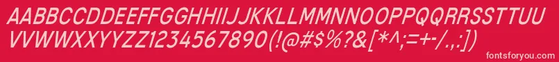 MixolydianTitlingBkIt Font – Pink Fonts on Red Background