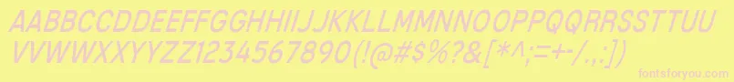 MixolydianTitlingBkIt-fontti – vaaleanpunaiset fontit keltaisella taustalla