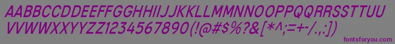 フォントMixolydianTitlingBkIt – 紫色のフォント、灰色の背景