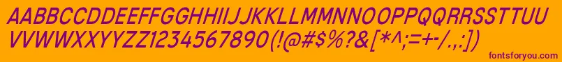 フォントMixolydianTitlingBkIt – オレンジの背景に紫のフォント