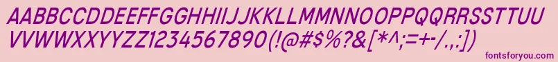 MixolydianTitlingBkIt-fontti – violetit fontit vaaleanpunaisella taustalla