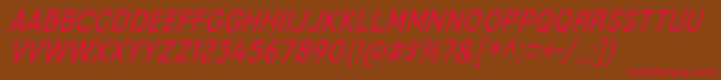 MixolydianTitlingBkIt-fontti – punaiset fontit ruskealla taustalla