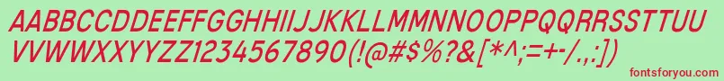 Шрифт MixolydianTitlingBkIt – красные шрифты на зелёном фоне