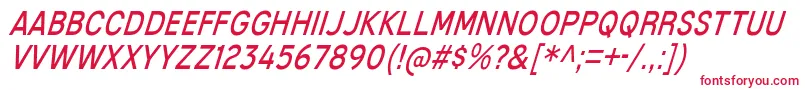 フォントMixolydianTitlingBkIt – 白い背景に赤い文字