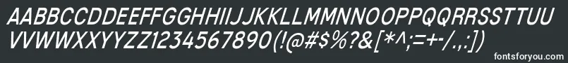 MixolydianTitlingBkIt-fontti – valkoiset fontit mustalla taustalla