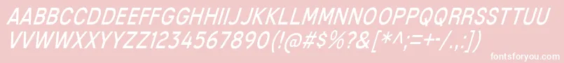 Fonte MixolydianTitlingBkIt – fontes brancas em um fundo rosa