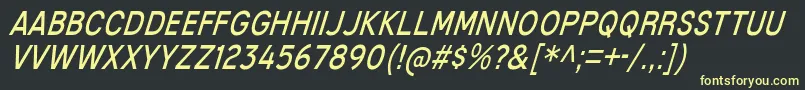 MixolydianTitlingBkIt-fontti – keltaiset fontit mustalla taustalla