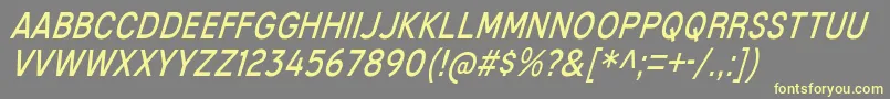 MixolydianTitlingBkIt-Schriftart – Gelbe Schriften auf grauem Hintergrund