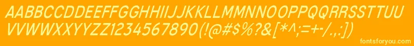 MixolydianTitlingBkIt-Schriftart – Gelbe Schriften auf orangefarbenem Hintergrund