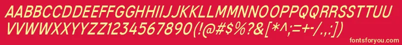 フォントMixolydianTitlingBkIt – 黄色の文字、赤い背景