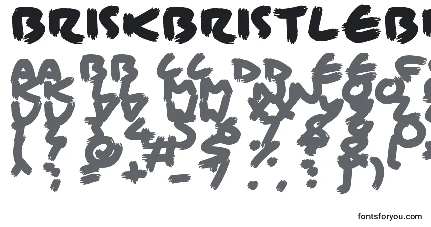 A fonte BriskBristleBrush – alfabeto, números, caracteres especiais