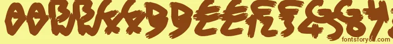 BriskBristleBrush-Schriftart – Braune Schriften auf gelbem Hintergrund