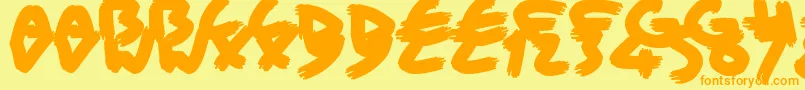 fuente BriskBristleBrush – Fuentes Naranjas Sobre Fondo Amarillo