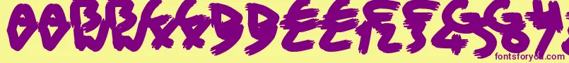 BriskBristleBrush Font – Purple Fonts on Yellow Background