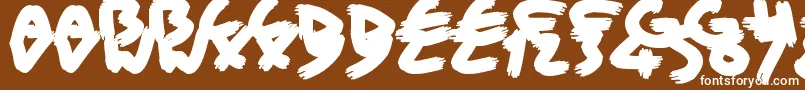 BriskBristleBrush-fontti – valkoiset fontit ruskealla taustalla