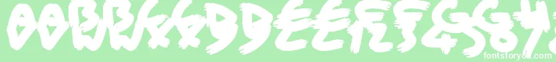 BriskBristleBrush-Schriftart – Weiße Schriften auf grünem Hintergrund
