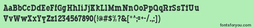 Czcionka Typodermic – czarne czcionki na zielonym tle