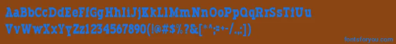 Czcionka Typodermic – niebieskie czcionki na brązowym tle