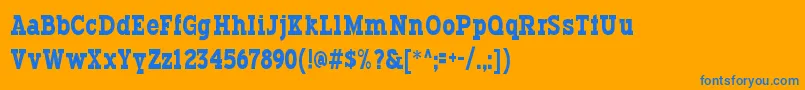 Typodermic Font – Blue Fonts on Orange Background