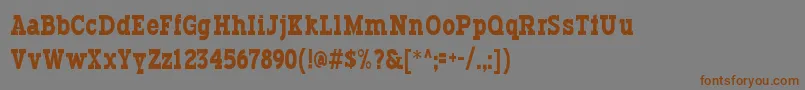 フォントTypodermic – 茶色の文字が灰色の背景にあります。