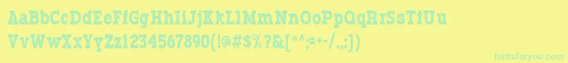 フォントTypodermic – 黄色い背景に緑の文字