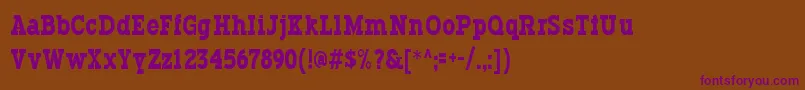 Typodermic-Schriftart – Violette Schriften auf braunem Hintergrund