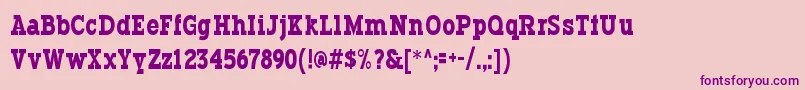 フォントTypodermic – ピンクの背景に紫のフォント