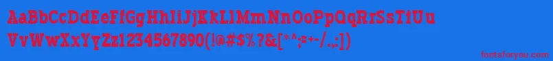 Fonte Typodermic – fontes vermelhas em um fundo azul