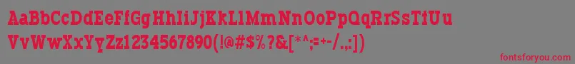 Czcionka Typodermic – czerwone czcionki na szarym tle