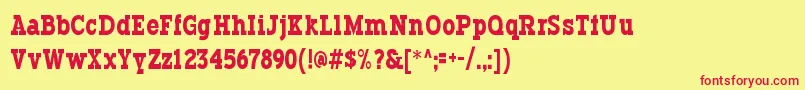 Typodermic Font – Red Fonts on Yellow Background