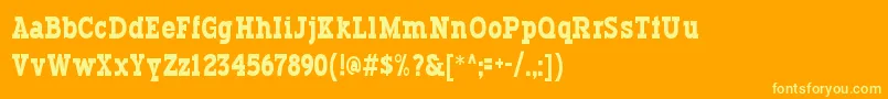 Typodermic Font – Yellow Fonts on Orange Background