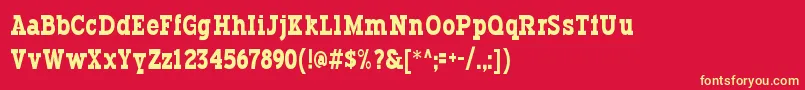 フォントTypodermic – 黄色の文字、赤い背景